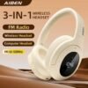 3-in-1 Wireless Bluetooth Headset with FM Radio