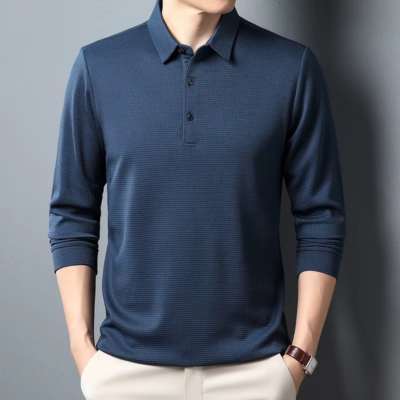 Men’s Business Casual Long Sleeve Polo Shirt