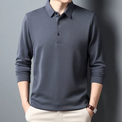 Men’s Business Casual Long Sleeve Polo Shirt