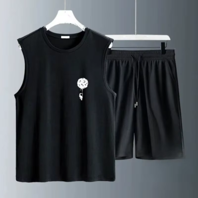Breathable Performance Activewear: Men’s Short Sleeve T-Shirt & Training Shorts Set