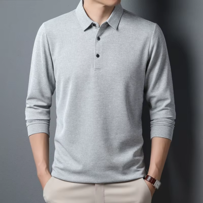 Men’s Business Casual Long Sleeve Polo Shirt