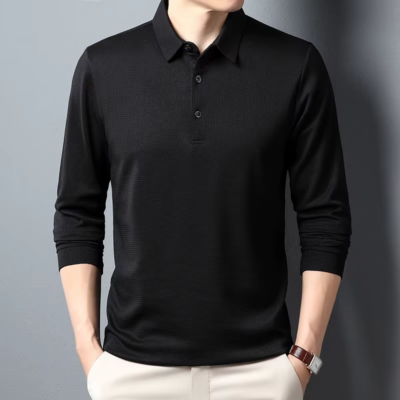 Men’s Business Casual Long Sleeve Polo Shirt