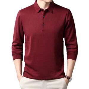 Men’s Business Casual Long Sleeve Polo Shirt