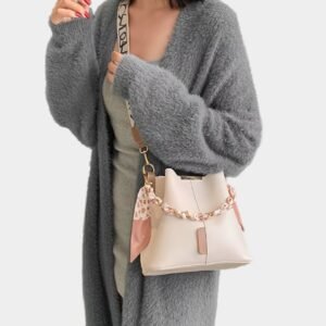 Women’s Fashion Ribbon Chain Bucket Bag