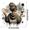 Just Breathe" Wine Girl Heat Transfer Sticker | Easy DIY Clothing Decal