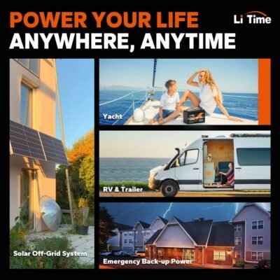 LiTime 12V 100Ah Smart LiFePO4 Lithium Battery with Bluetooth & Low-Temp Protection