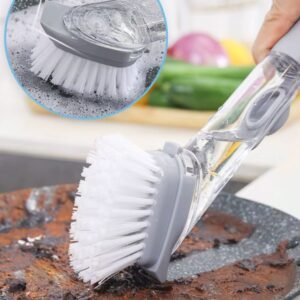 Soap Dispensing Dish Brush – Kitchen Scrub with 4 Heads