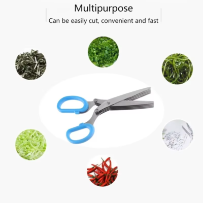 5-Blade Herb Scissors – Stainless Steel Kitchen Cutter