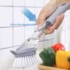 Soap Dispensing Dish Brush – Kitchen Scrub with 4 Heads
