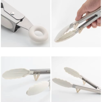 Silicone Kitchen Tongs – Non-Slip Stainless Steel BBQ Clamp